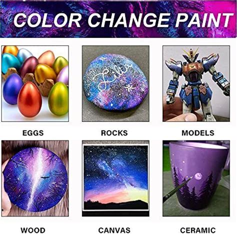 Iridescent Acrylic Paint Set Of 18 Chameleon Colours 2 Oz 60ml Bottles Colour Ebay