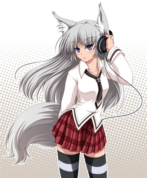White Arctic Fox Anime Girl