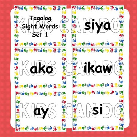 Tagalogfilipino Sight Words For Children Learning Filipino Words