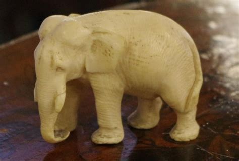 Carved Ivory Elephant Figurine Ivory Oriental