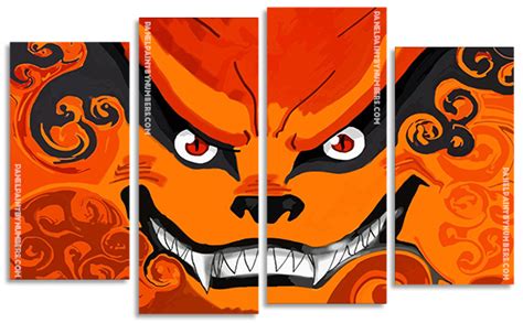 Kurama Naruto Anime 4 Panels Paint By Number Panel Paint By Numbers