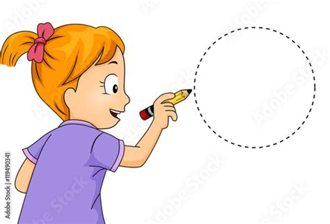 Kid Girl Trace Circle Buy This Stock Vector And Explore Similar