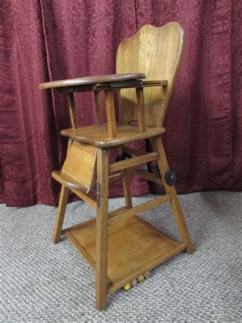 These products are made using a high quality of raw materials which have been procured from reliable vendors in the market. Lot Detail - VINTAGE WOODEN BABY HIGH CHAIR