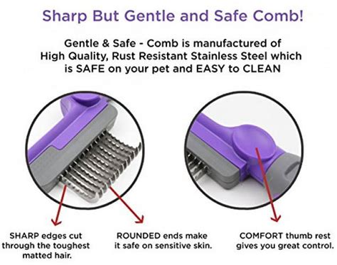 Rounded Blade Dematting Comb By Hertzko Long Blades With Safety Edges