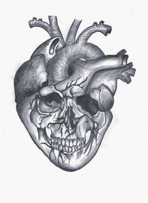 Heart Skull By Luckychance07 Deviantart ☠️ Tatouage Coeur Humain