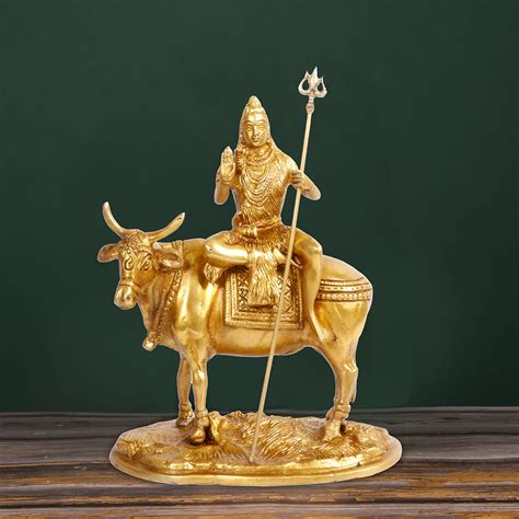 Buy Artvarko Brass Shiva Sitting On Nandi Bull Shiv Shankar Statue