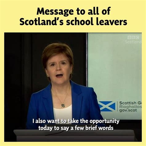 Nicola Sturgeon Message To All Of Scotlands School Leavers