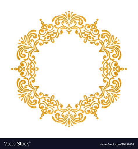 Elegant Luxury Vintage Round Gold Floral Frame Vector Image