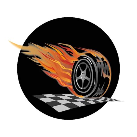 Premium Vector Speed Tire In Fire Colorful Icon Logo Template Vector