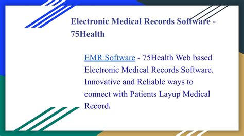 Benefits Electronic Medical Records