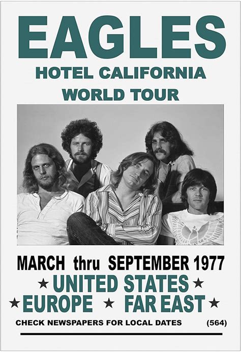 Eagles Hotel California Tour 1977 Poster Re Print 5552 Etsy