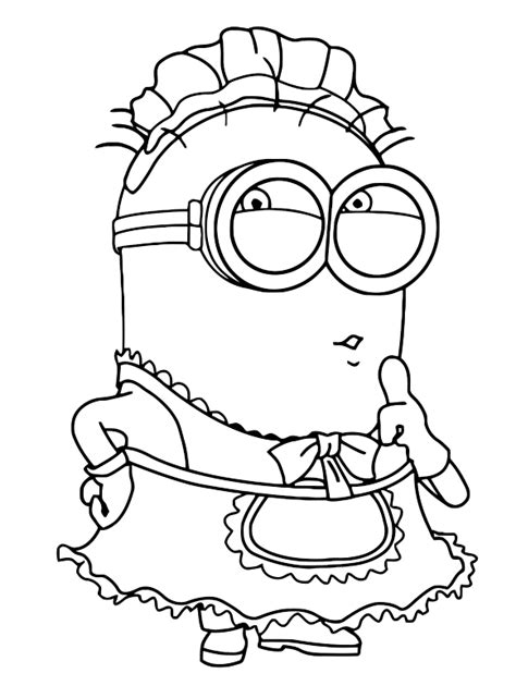 Minions coloring pages for you to paint colors and have fun every day from our website giving color to black and white pictures. To print minion coloring pages from "Despicable Me" for free