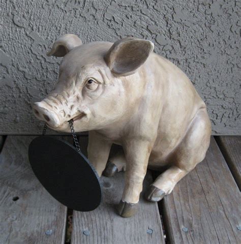 Pig Statue Wchalkboard~primitivefrench Countrywhimsy Farmhouse