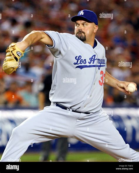 Los Angeles Dodgers Starting Pitcher David Wells Throws A Pitch In The