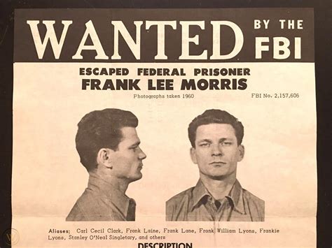 Original Alcatraz Fbi Wanted Posters Frank Morris Clarence Anglin John