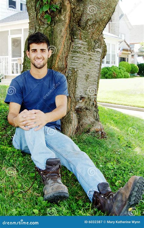 Handsome Man Yard Work T Shirt Stock Photos Free And Royalty Free Stock