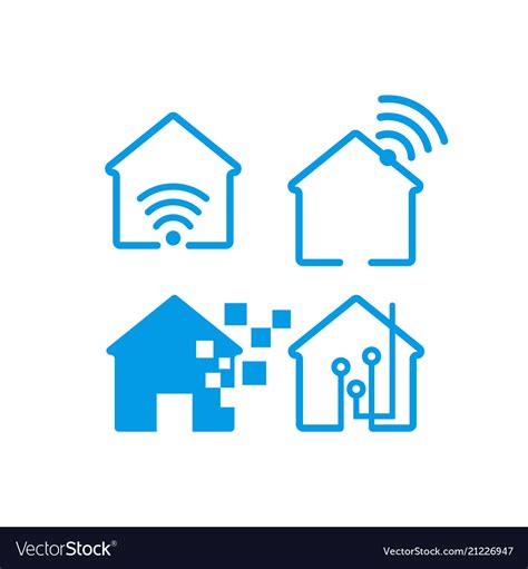 Smart home logo design template Royalty Free Vector Image