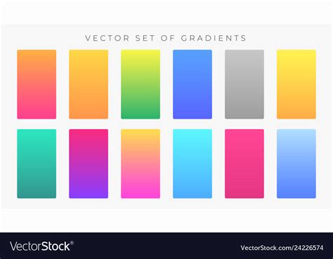 Vibrant Colorful Gradients Swatches Set Royalty Free Vector