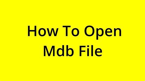 Solved How To Open Mdb File Youtube