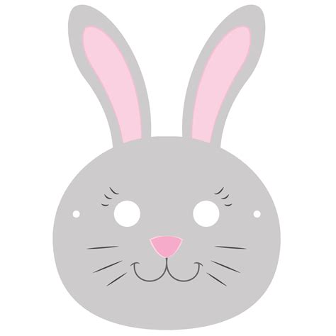 Trend bunny face outline cute rabbit vector modern line. Bunny Mask Template | Free Printable Papercraft Templates