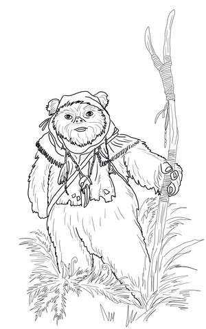 Ewok coloring page | SuperColoring.com