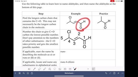 0a naming aldehydes youtube