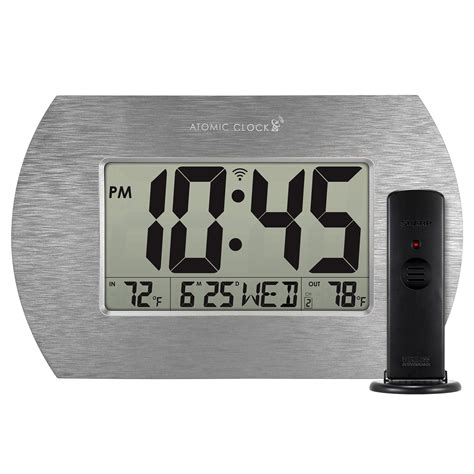 Better Homes And Gardens Digital Atomic Clock With Stainless Steel Finish