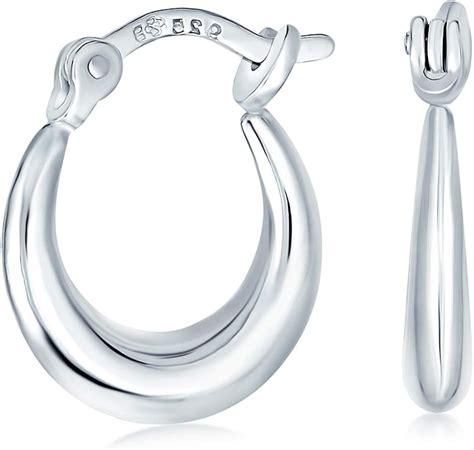 Jewelry And Watches Polished Round Tube Hoop Earrings Sterling Silver