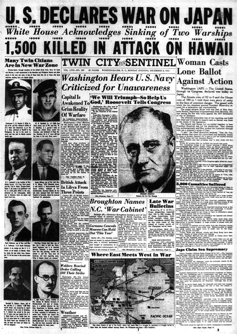 Pearl Harbor Newspaper Fronts