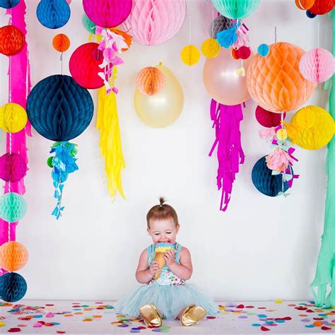 A Colour Explosion Peach Blossom Confetti Theme Kids Party Themes