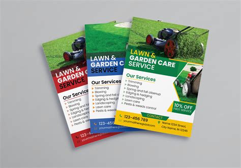 garden lawn care mowing flyer template graphic by bafix design · creative fabrica