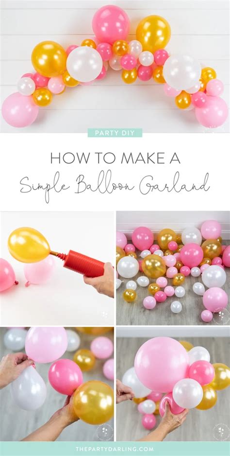 How To Make A Simple Diy Balloon Garland The Party Darling Balloon