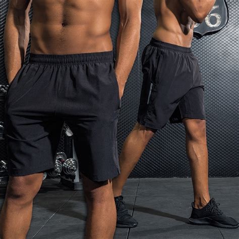 shorts men running quick dry workout bodybuilding gym spandex shorts sports jogging 2018 pocket