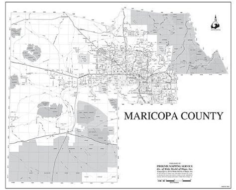 Maricopa County Wall Map Papernon Laminated Wide World Maps And More