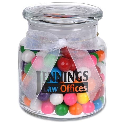 Glass Jar Filled With Rainbow Bubble Gum At Celebration Candy