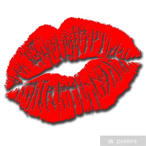 Sticker Lip Print Kiss Pixersus