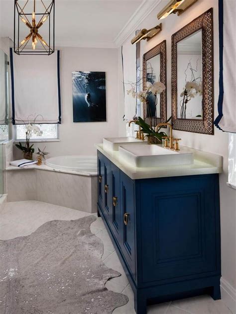Navy Blue Bathroom Vanity Blue Bathroom Interior Bathroom Remodel