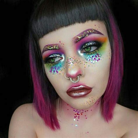 Pin By Sheri Lynn On Creepy Girls Crazy Makeup Glitter Makeup Face