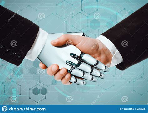 Human Hands And Robot Hand Shaking Hands Stock Photo Image Of Robot