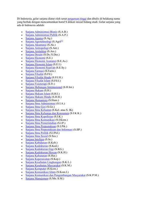 Penulisan Gelar Se Yang Benar