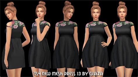 Lana Cc Finds Ts4 New Mesh Dress 13 By Glaza Сетчатое платье