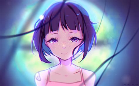 Download 1922x1200 Anime Girl Crying Tears Short Hair Artwork Wallpapers Wallpapermaiden