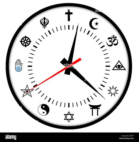 Very Big Size Major World Religions Clock Stock Photo Alamy