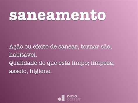 Saneamento Dicio Dicionário Online de Português