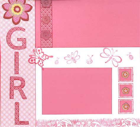 Scrapbook Page For A Baby Girl Page 1 Paper Stamp And Embellishments
