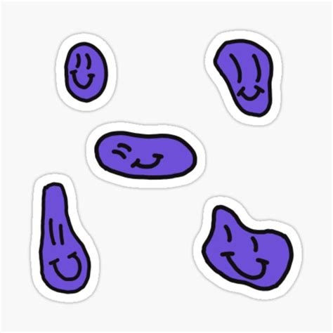 Purple Loopy Smiley Faces Sticker By Bri Kacz17 Redbubble