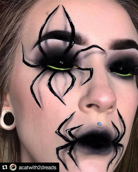 Spooky 🕷️🕸️ Halloween Makeup Art Idea From 👉 Acatwith2dreads 💘👻 ⠀ Will