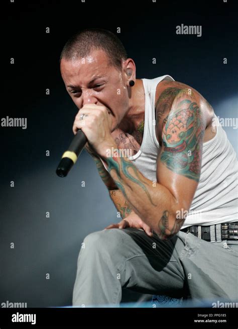 Chester Bennington With Linkin Park Performs In Concert At The Cruzan