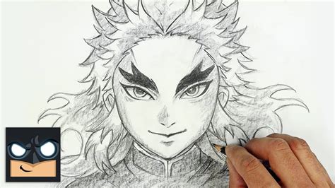 How To Draw Rengoku Demon Slayer Sketch Tutorial Youtube
