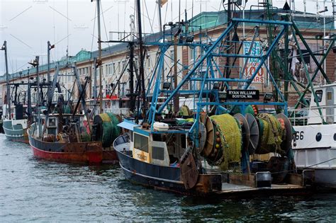 New England Fishing Boats ~ Industrial Photos ~ Creative Market